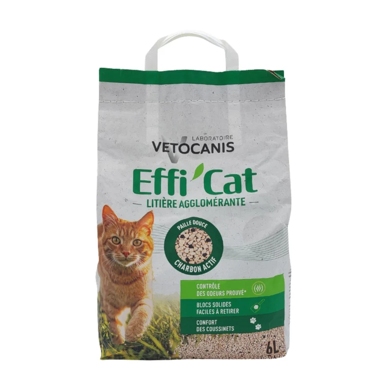 Litière Vetocanis EFFI'CAT 6L - Lot de 2
