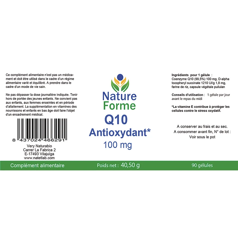 Coenzyme Q10 100 mg + Vitamine E – Énergie & Antioxydant
