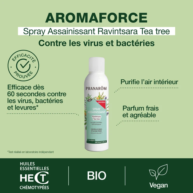 Spray assainissant Ravintsara - Tea-tree - Bio