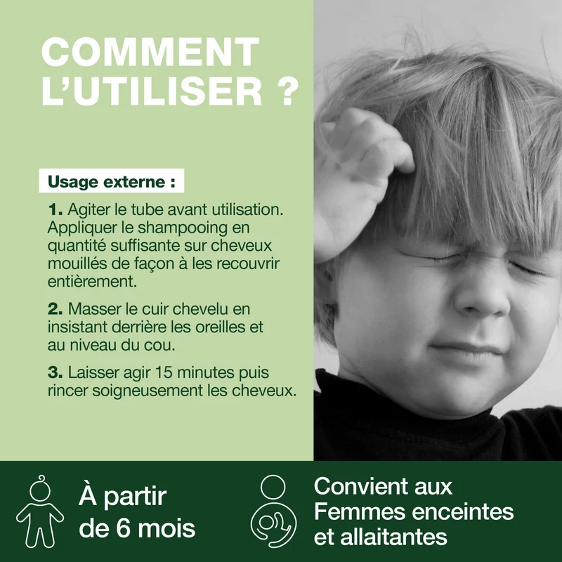 Shampooing traitant 2 en 1 anti-poux et lentes - Dispositif médical