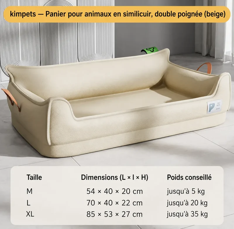 Panier en cuir pour chien