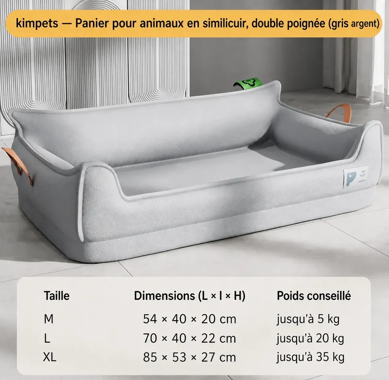 Panier en cuir pour chien