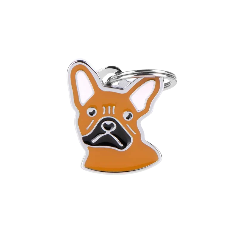 Médaille personnalisée - Bulldog Français Marron - 27x27mm