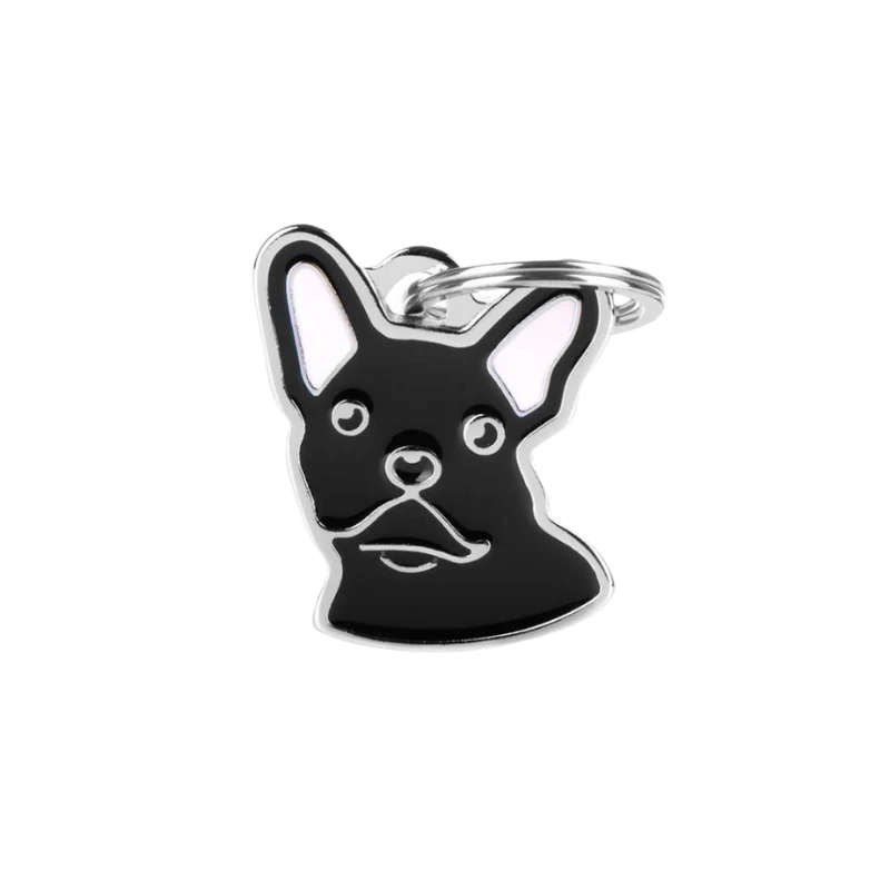 Médaille personnalisée - Bulldog Français Noir - 27x27mm