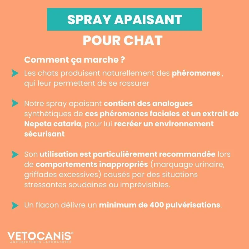Spray Anti Stress apaisant et calmant pour chat