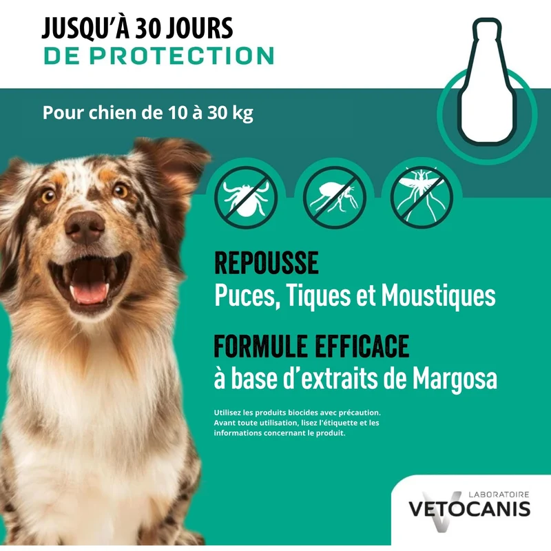 VETOCANIS 20%M Solution répulsive pour spot-on pour chiens