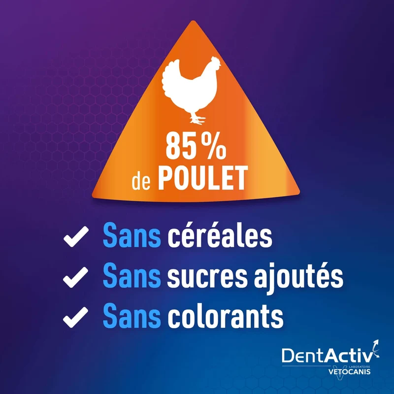 DentActiv Bâtonnets Hygiène Bucco-Dentaire pour Chien 15kg +