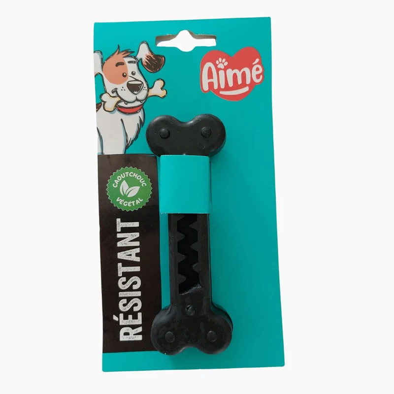 Jouet Chien Très Résistant Os 13cm - 100% Caoutchouc Végétal