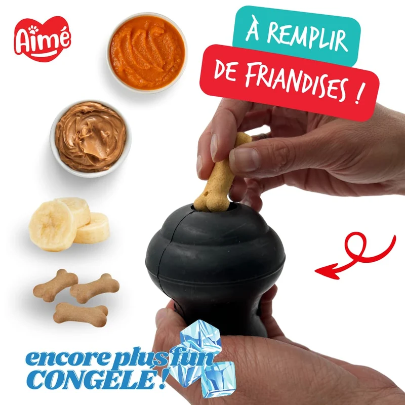 Jouet Pepper Très Résistant pour Chien 8,5cm - 100% Caoutchouc Végétal