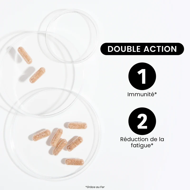 Fer Bisglycinate 14 mg + Cofacteurs (Vit. C, B9, B12) - 60 Gélules