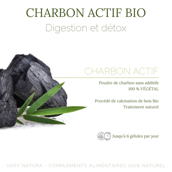 Charbon actif BIO Français en gélules - Digestion & Détox