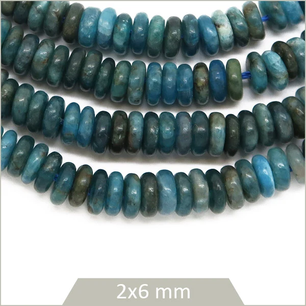 Env. 160 perles soucoupes Apatite, 6x2 mm