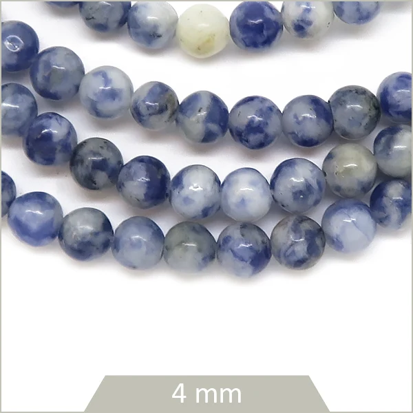 Env. 80 perles rondes en Sodalite, 4 mm