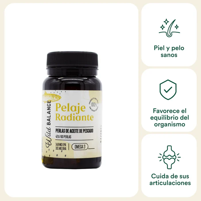 PELAJE RADIANTE - Cápsulas Omega 3 de aceite de pescado