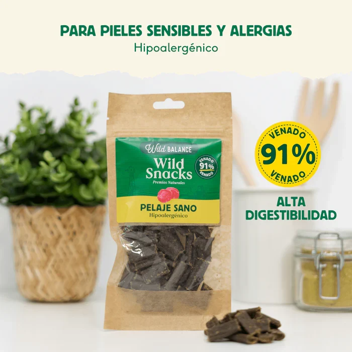 Wild Snacks Pelaje Sano de Venado: Brillo y Salud Térmica