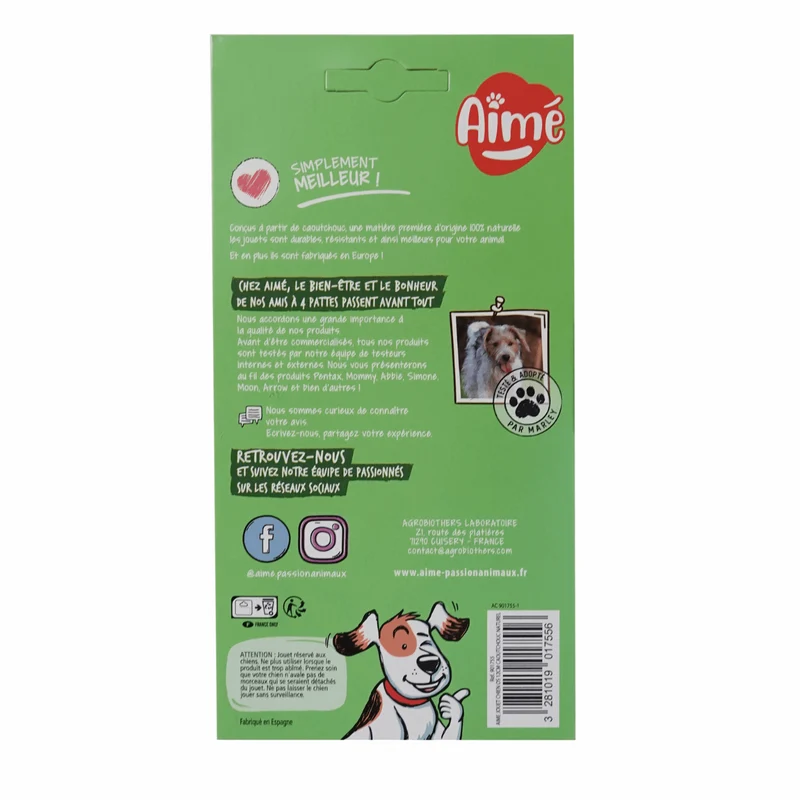 Os en caoutchouc naturel pour Chien
