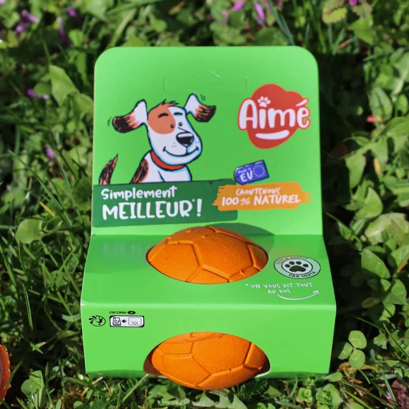 Balle en caoutchouc naturel pour Chien