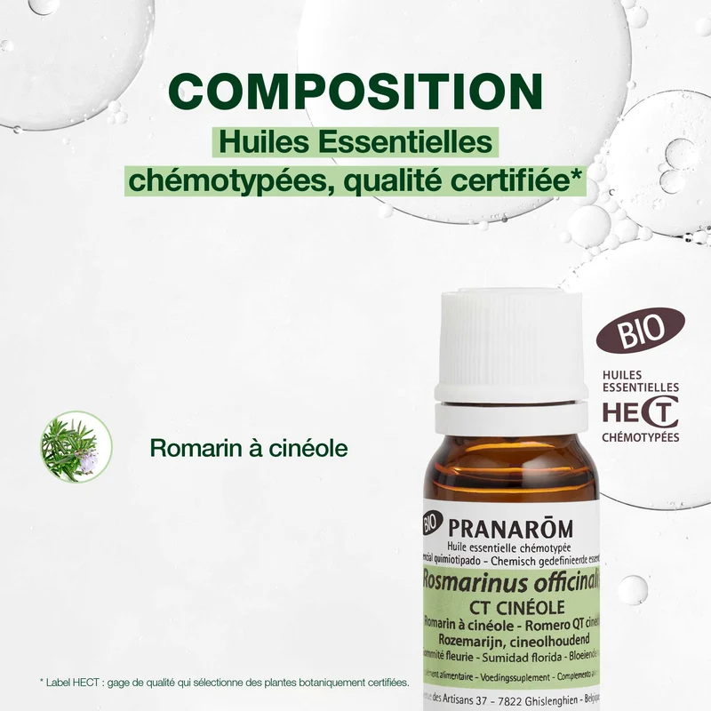 Huile Essentielle de Romarin à cinéole - Bio