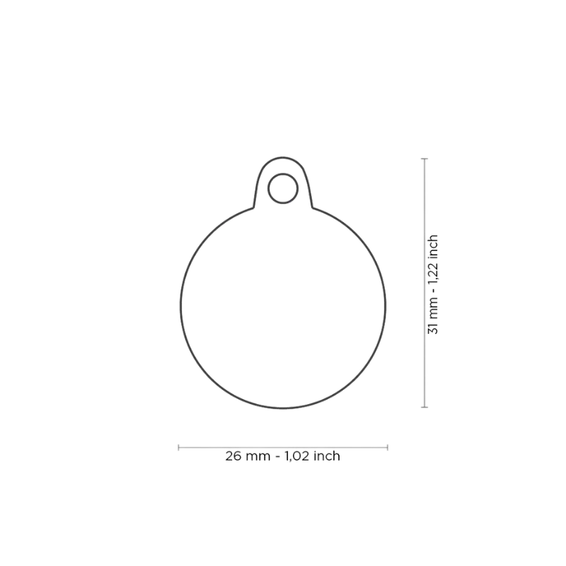 Médaille personnalisée - Cercle noir avec contour argenté - 26x31mm