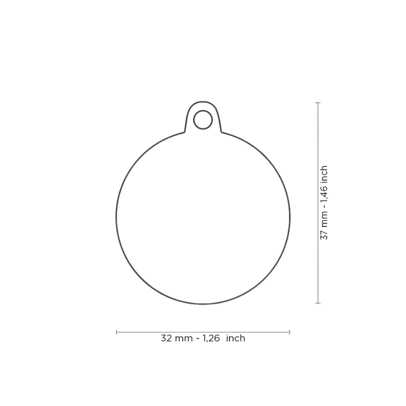 Médaille personnalisée - Cercle en cuir véritable rouge - Grand (32x37mm)