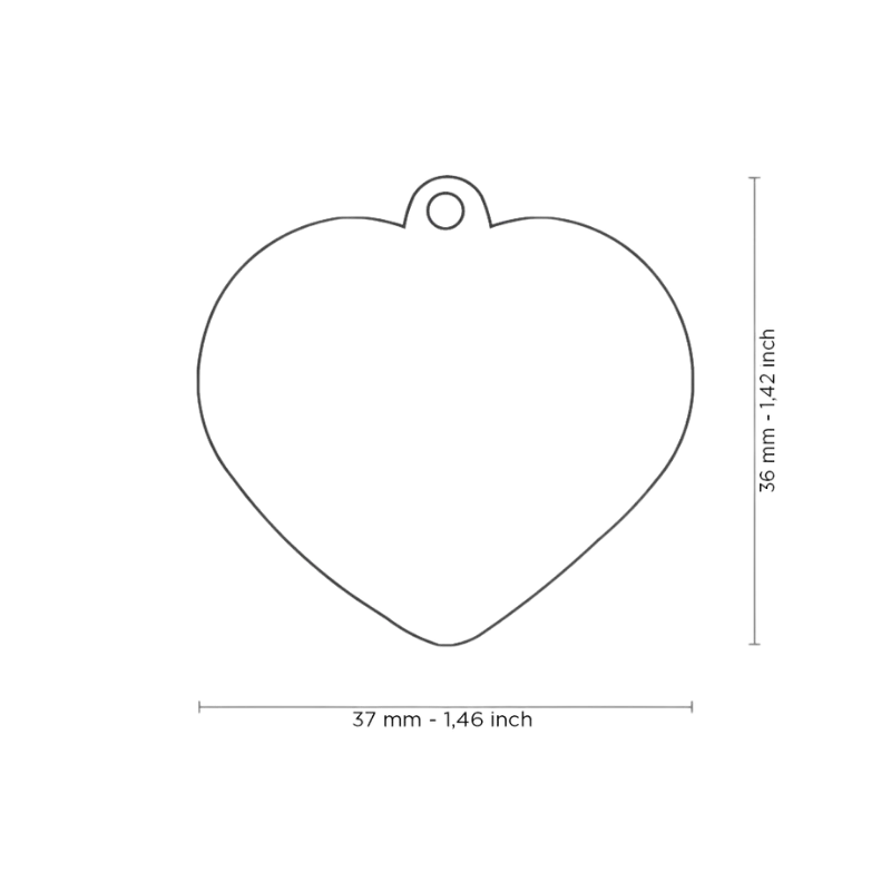 Médaille personnalisée - Coeur noir satiné avec contour doré - 37x36mm