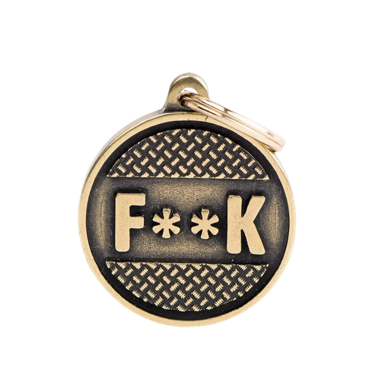 Médaille personnalisée - Cercle F**K en laiton - Grand (32x37mm)