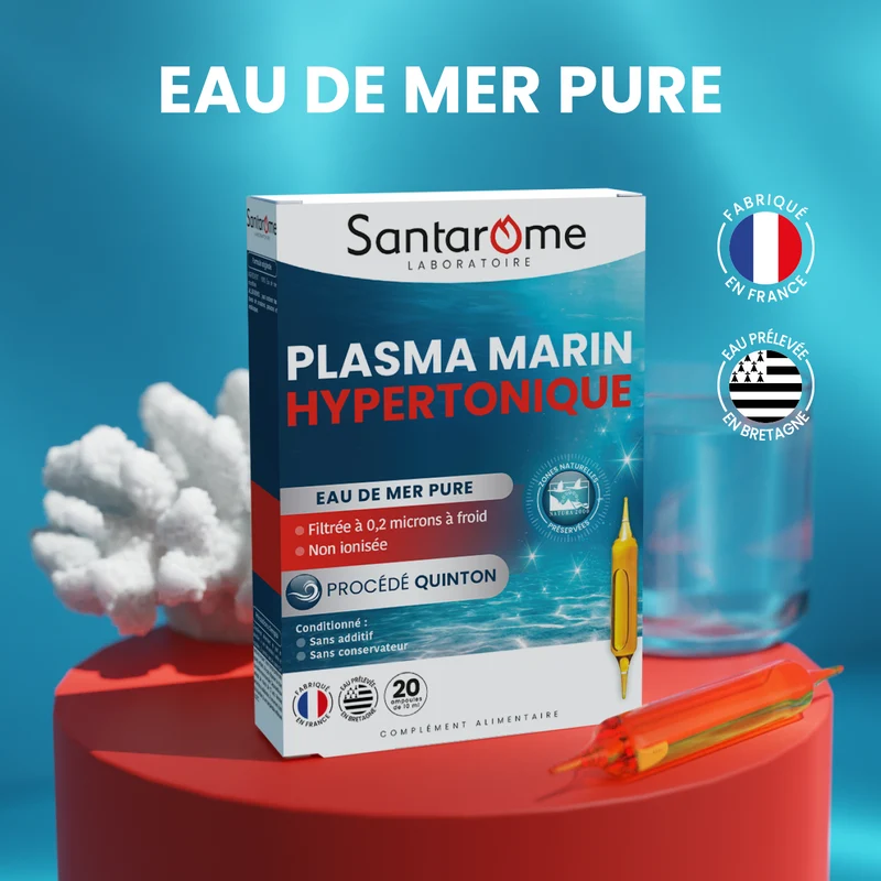Plasma Marin Hypertonique - Eau de Quinton - 20 ampoules