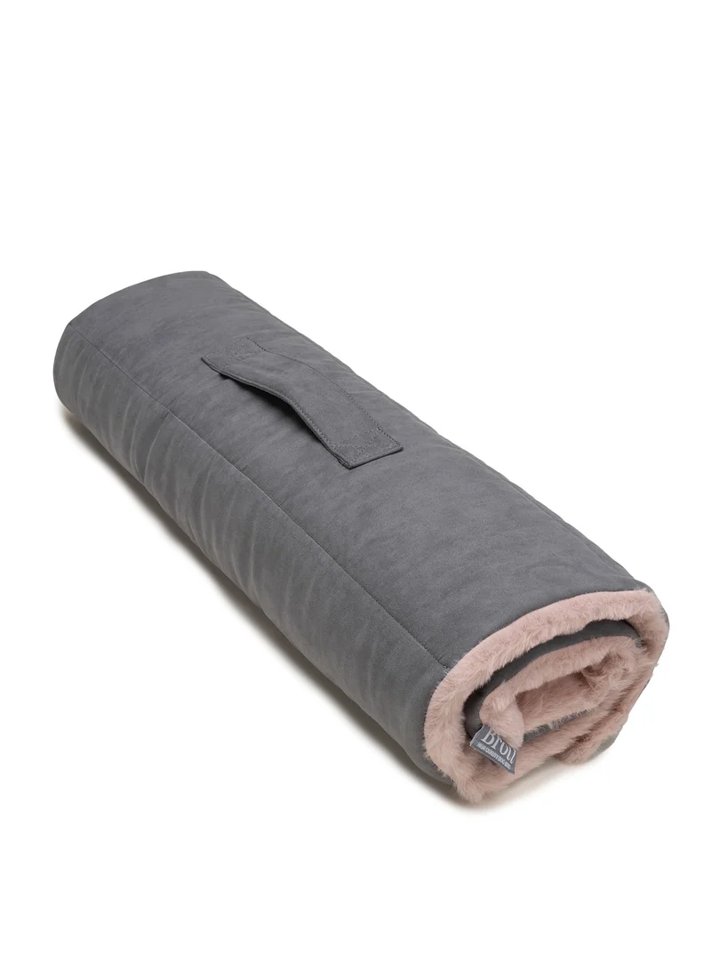 ROLL BED - FURRY SOFT PINK