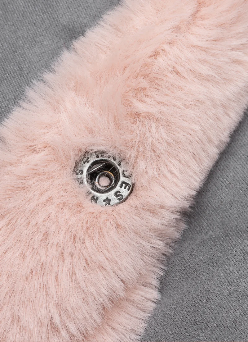 ROLL BED - FURRY SOFT PINK