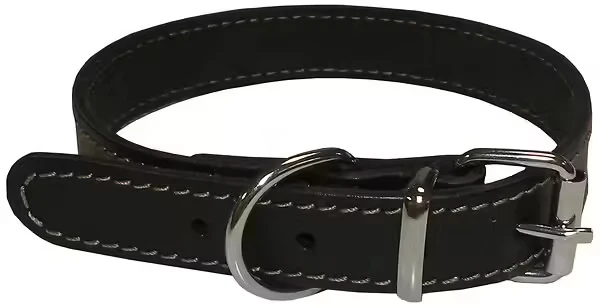 AIME COLLIER CUIR NOIR ECO S 26-32CM