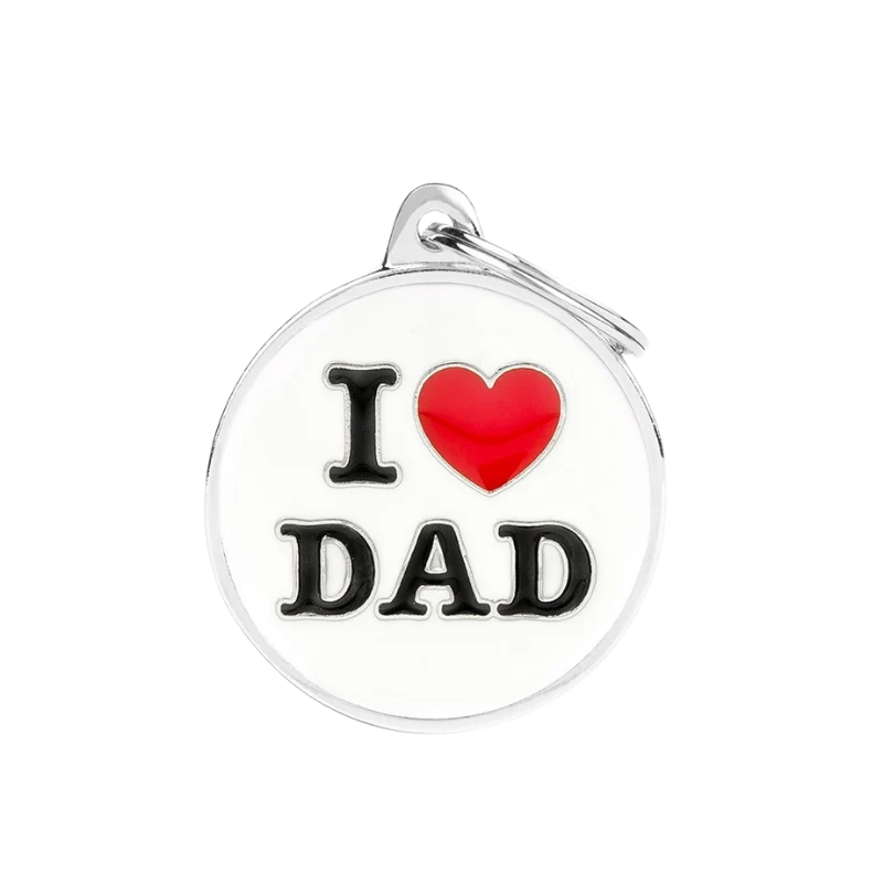 Médaille personnalisée - Charms "I LOVE DAD" - 32x37mm