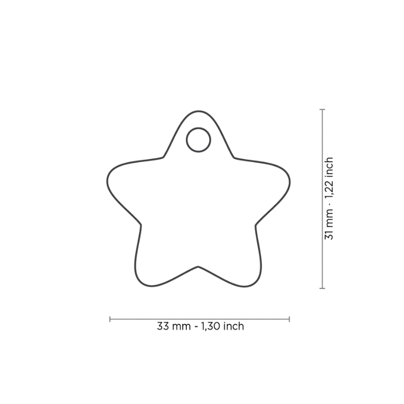 Médaille personnalisée - Charms Étoile - 33x31mm