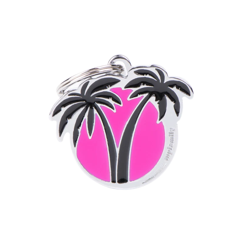 Médaille personnalisée - Charms Palmier Rose - 34x32mm