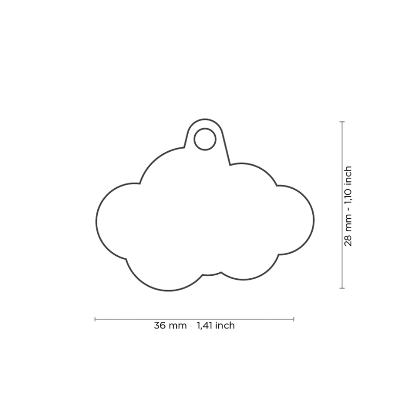 Médaille personnalisée - Charms Nuage - 36x28mm