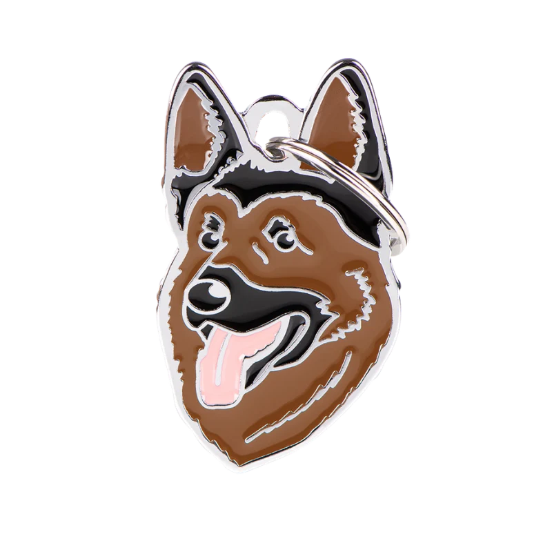 Médaille personnalisée - Berger Allemand Marron - 25x43mm