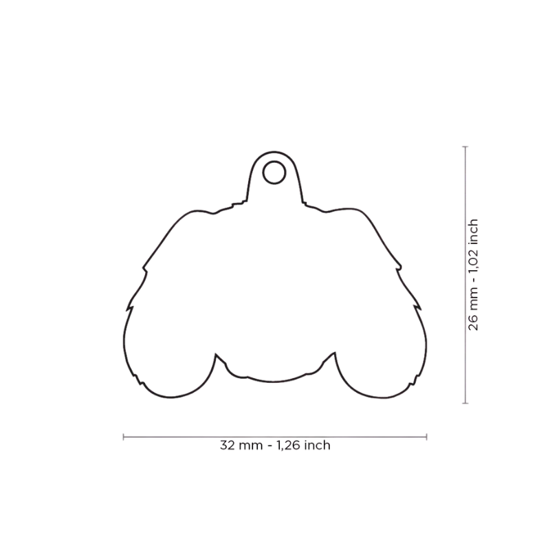 Médaille personnalisée - Cavalier King Charles Noir Marbré - 32x26mm