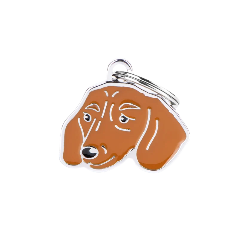 Médaille personnalisée - Teckel Marron - 29x26mm