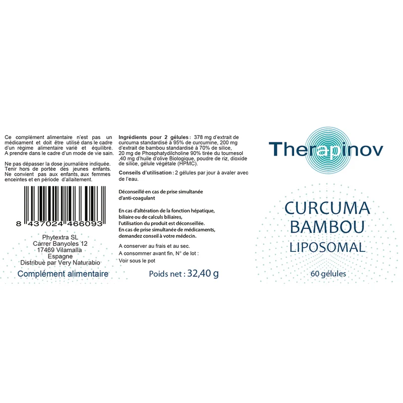 Curcuma 95% Bambou 70 % Liposomal : Articulations & Cartilages