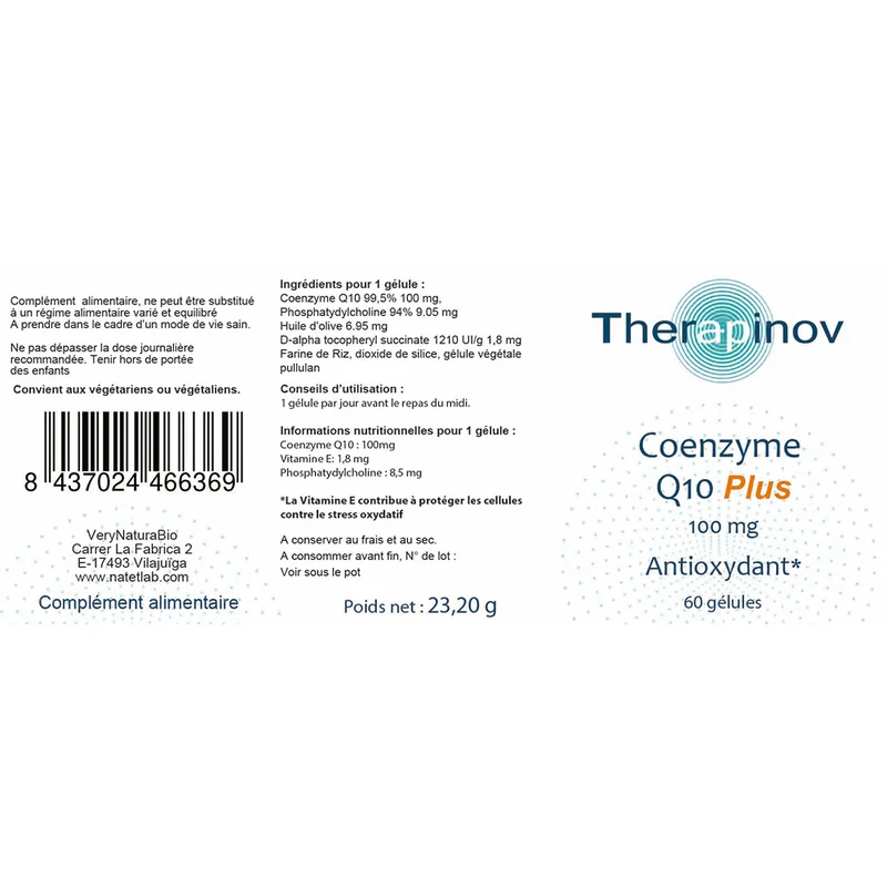 Co-Enzyme Q10 100mg Plus : Antioxydant, Cœur & Circulation