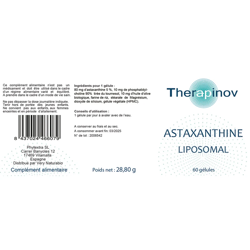 Astaxanthine Liposomal 80 mg 5 % : Vision & Antioxydant