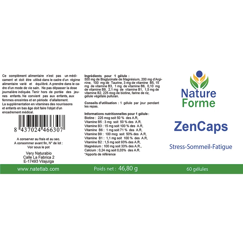 Zencaps Magnésium Bisglycinate – Sommeil, Stress et Fatigue