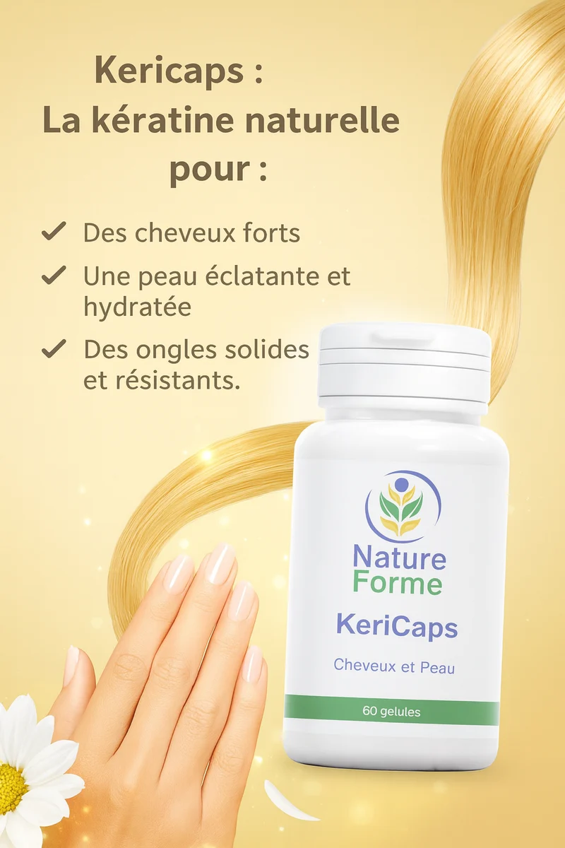 Kericaps – La Solution Naturelle pour des Cheveux Forts, une Peau Éclatante et des Ongles Solides