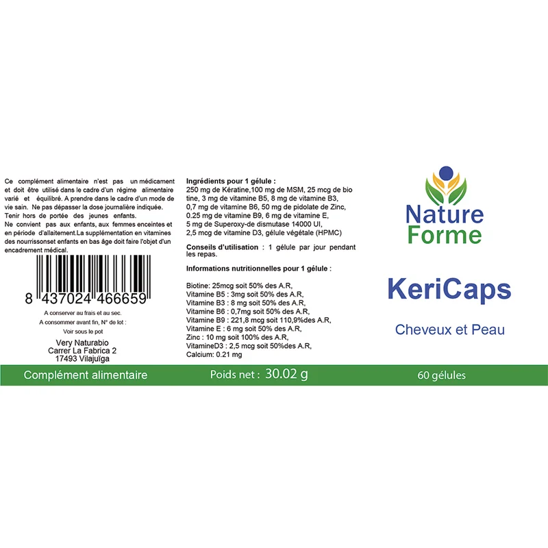 Kericaps – La Solution Naturelle pour des Cheveux Forts, une Peau Éclatante et des Ongles Solides