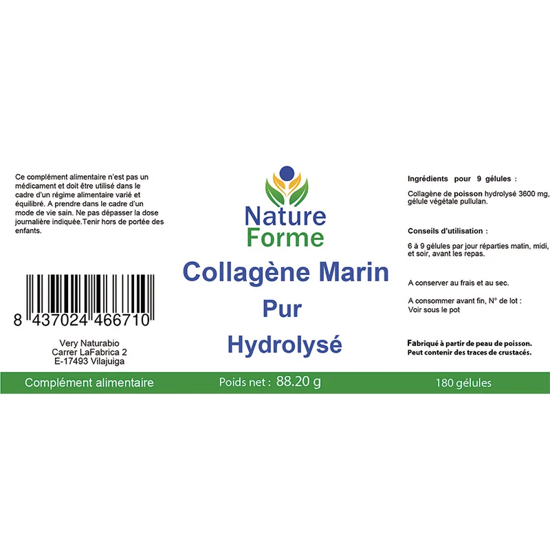 Collagène Marin Pur Hydrolysé Gélules : Peau & Articulations