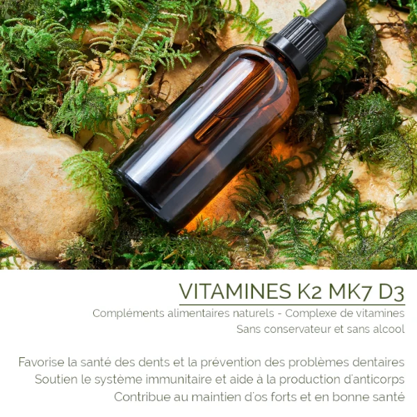Vitamine D3 Bio + K2 MK7 : Os & Immunité