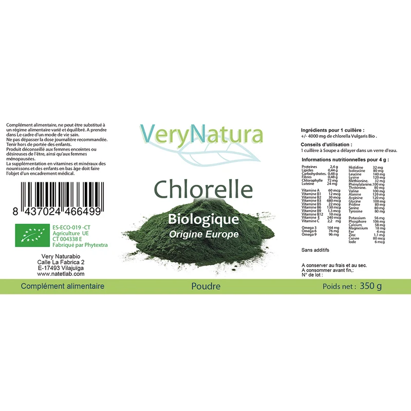 Chlorelle Bio Origine UE : Détox & Vitalité