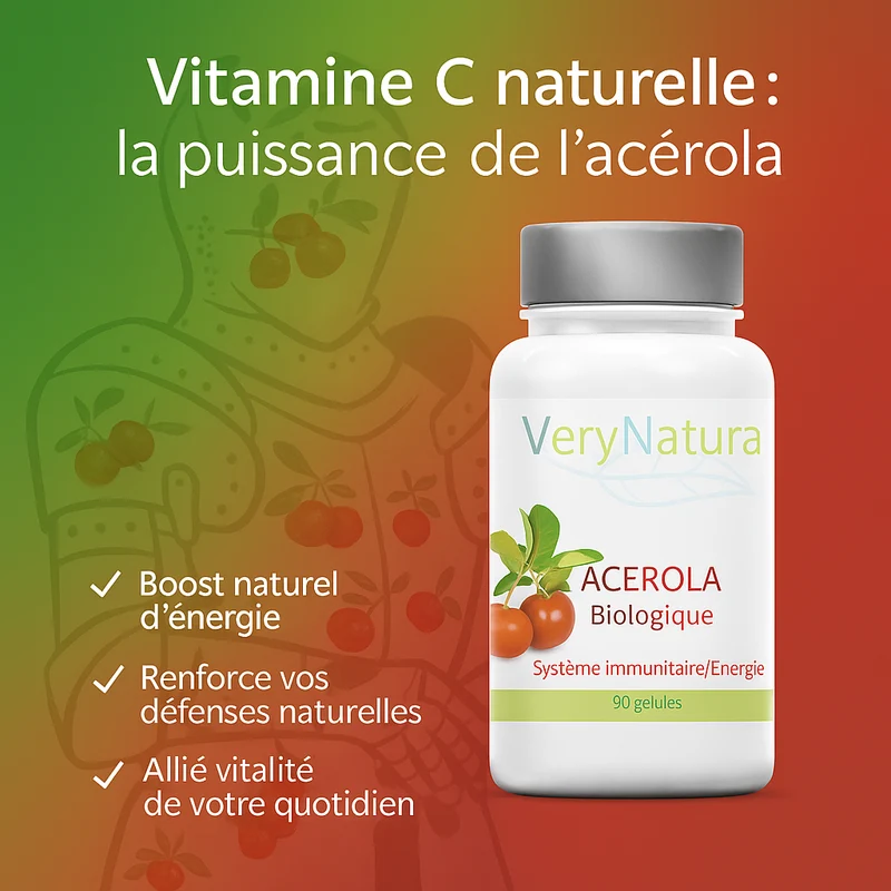 Acérola Bio 17 % Vit C : Immunité & Energie
