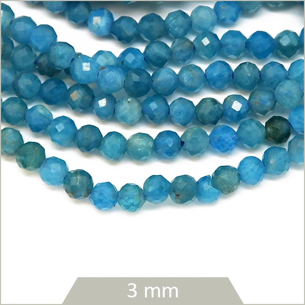 Env. 110 perles à facettes en Apatite, 3 mm