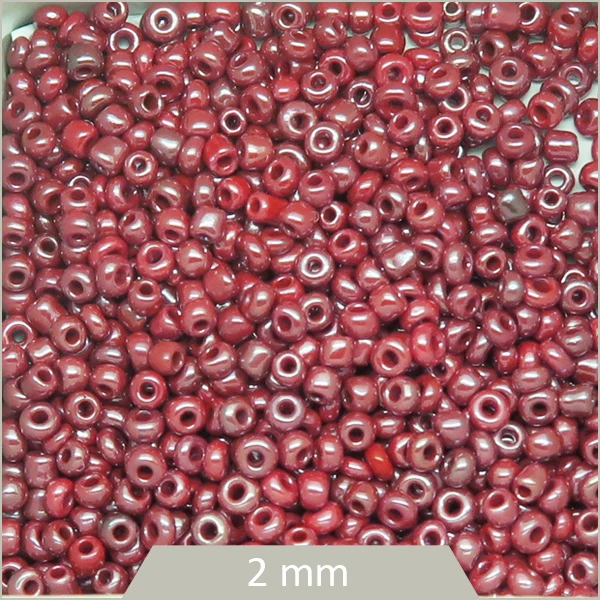 40 g de perles rocailles rouge irisé 2 mm