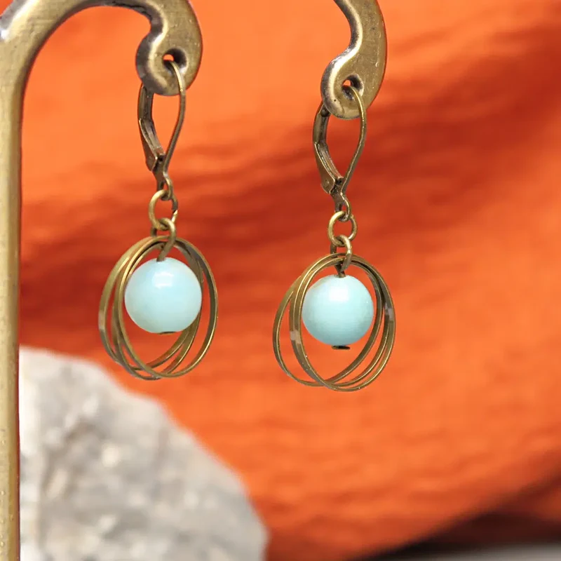 Env. 45 perles d'Amazonite lisse, 8 mm